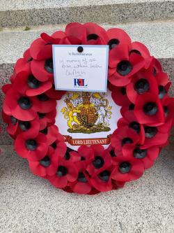  - The commemorative wreath laid by the King's representative 